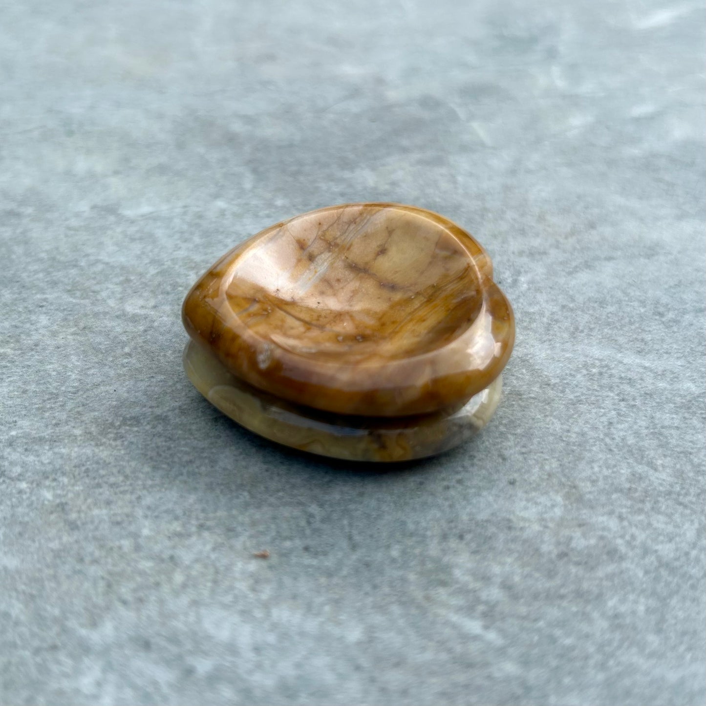 Crazy Lace Agate Heart Worry Stone