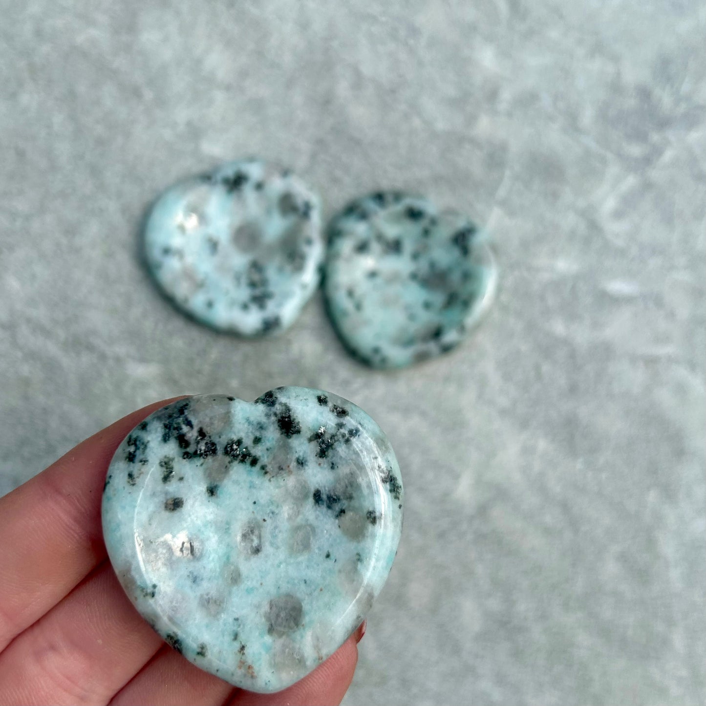 Kiwi Jasper Heart Worry Stone
