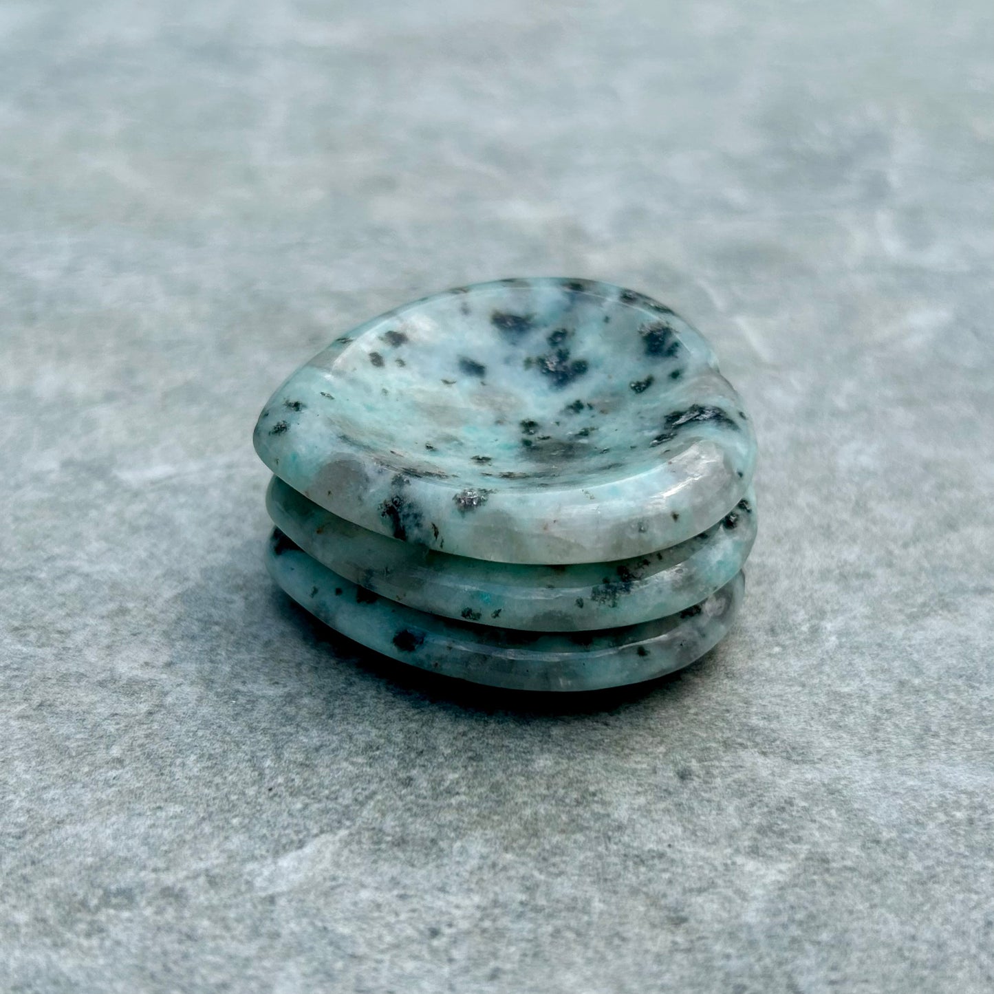 Kiwi Jasper Heart Worry Stone