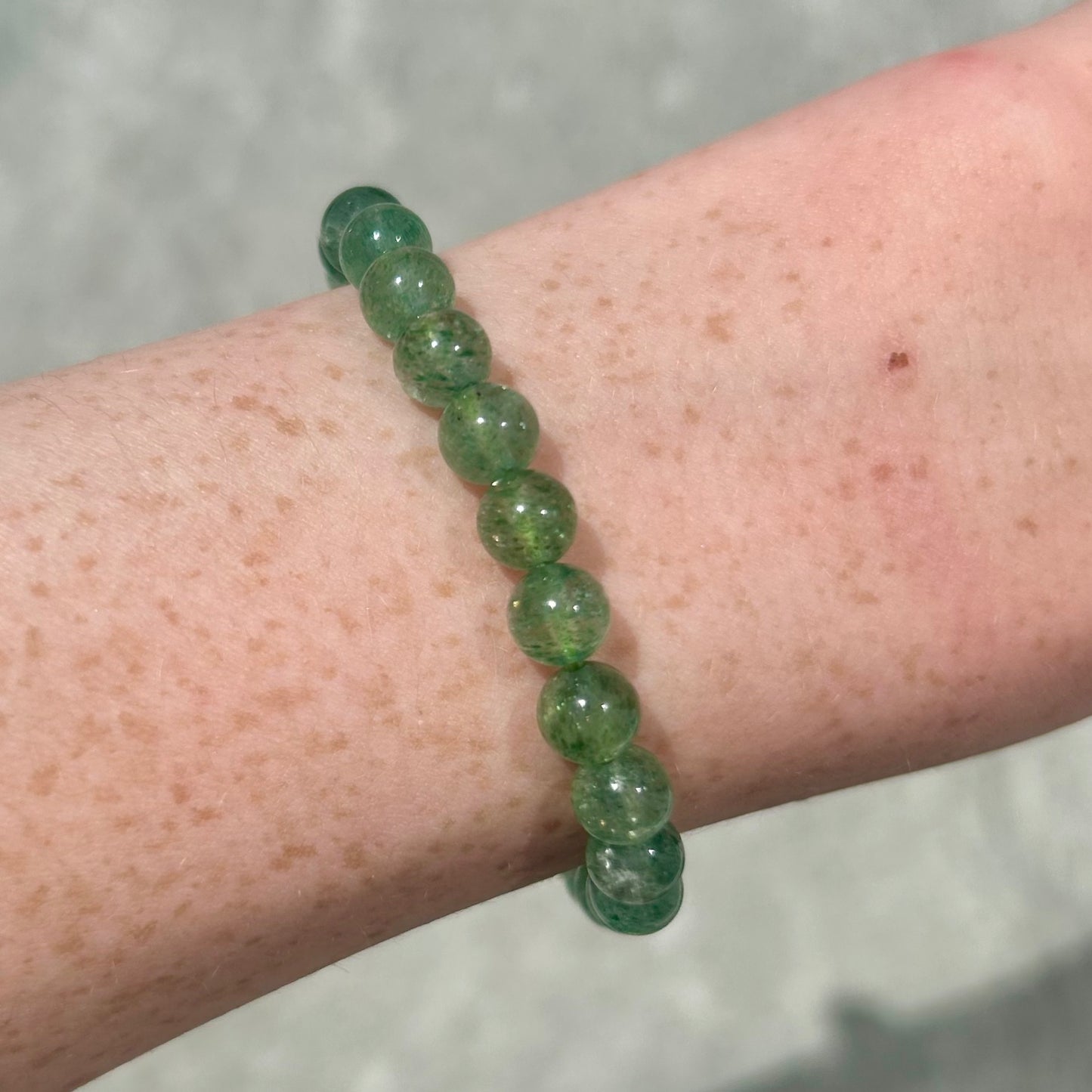 Green Strawberry Quartz 6mm Bracelet