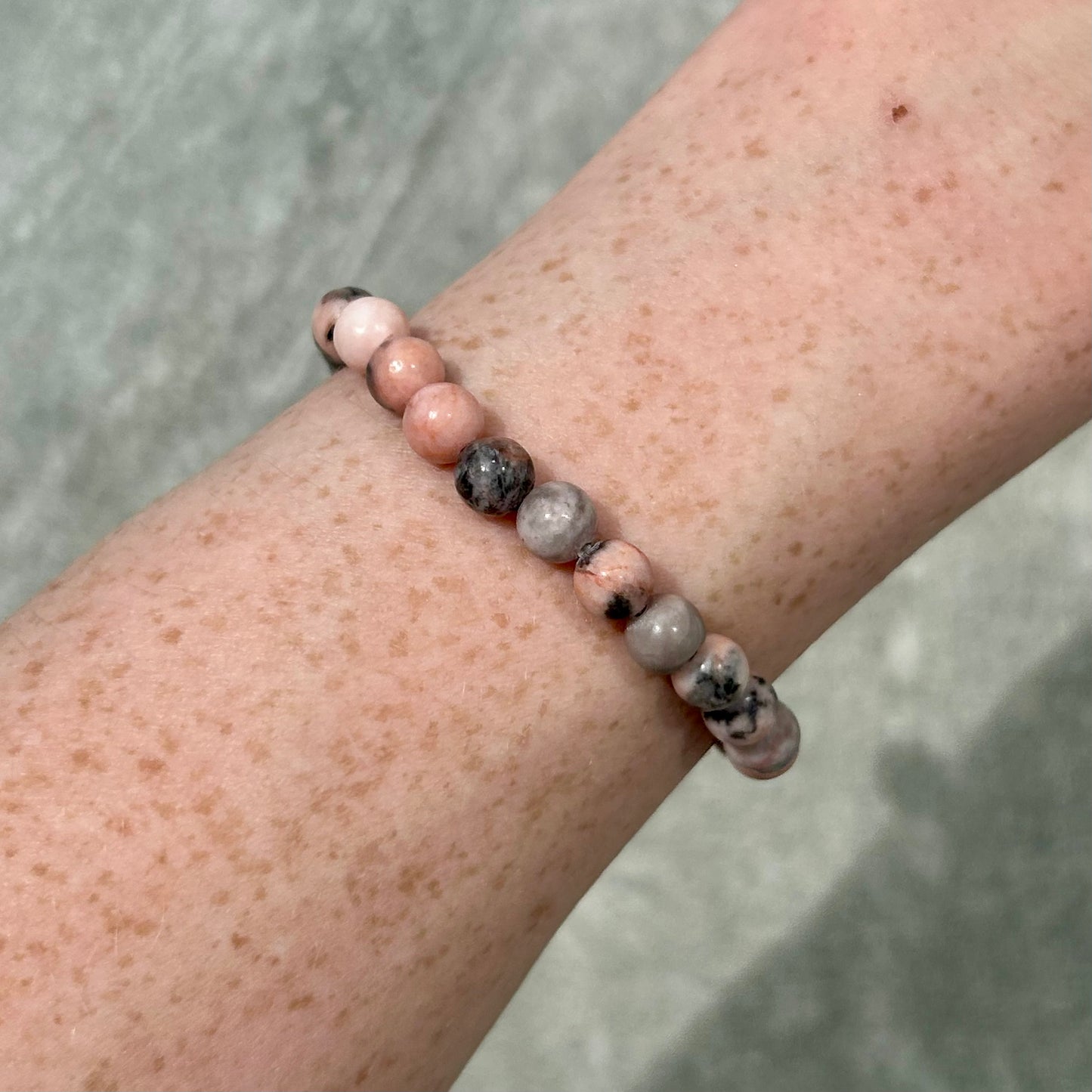 Pink Zebra Jasper Bracelet 6mm