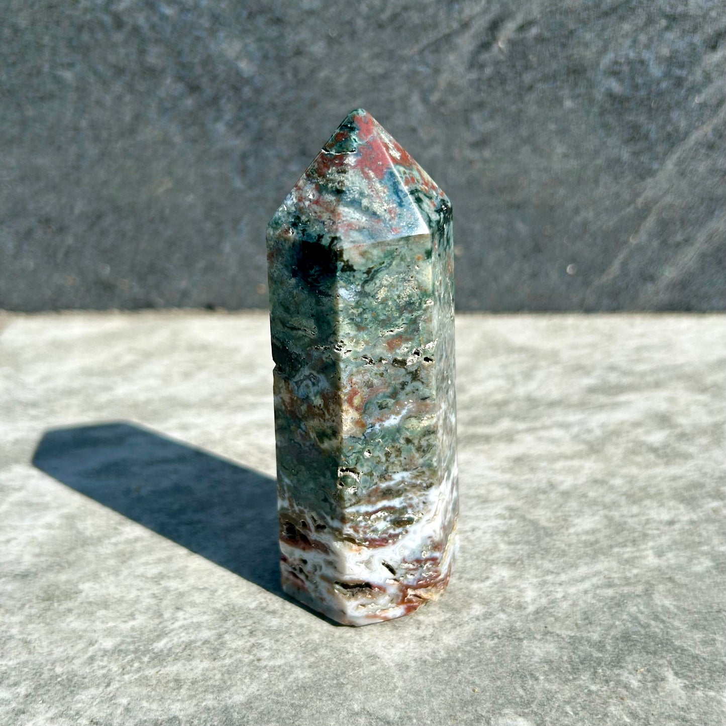 Moss, Ocean Jasper & Carnelian Tower