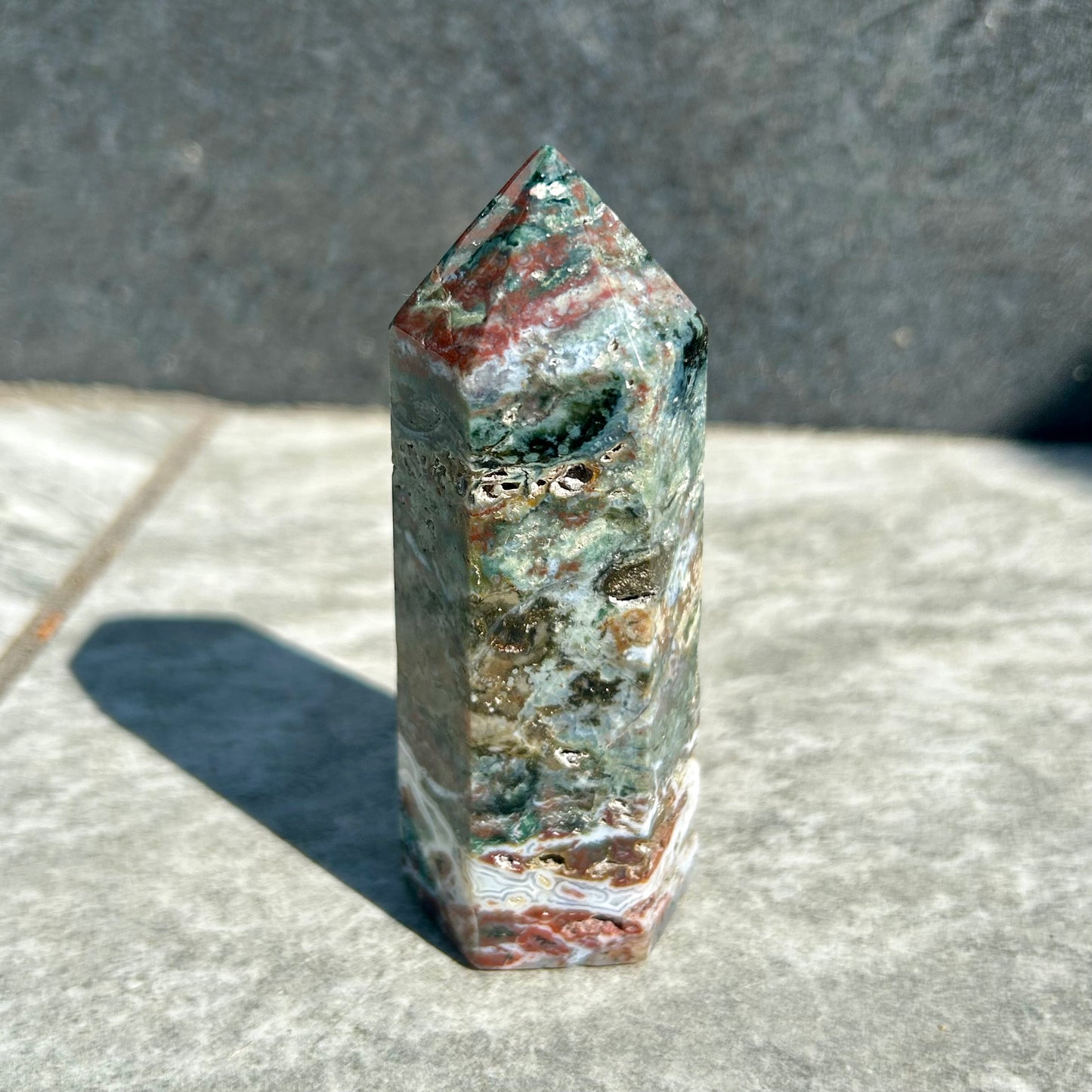 Moss, Ocean Jasper & Carnelian Tower