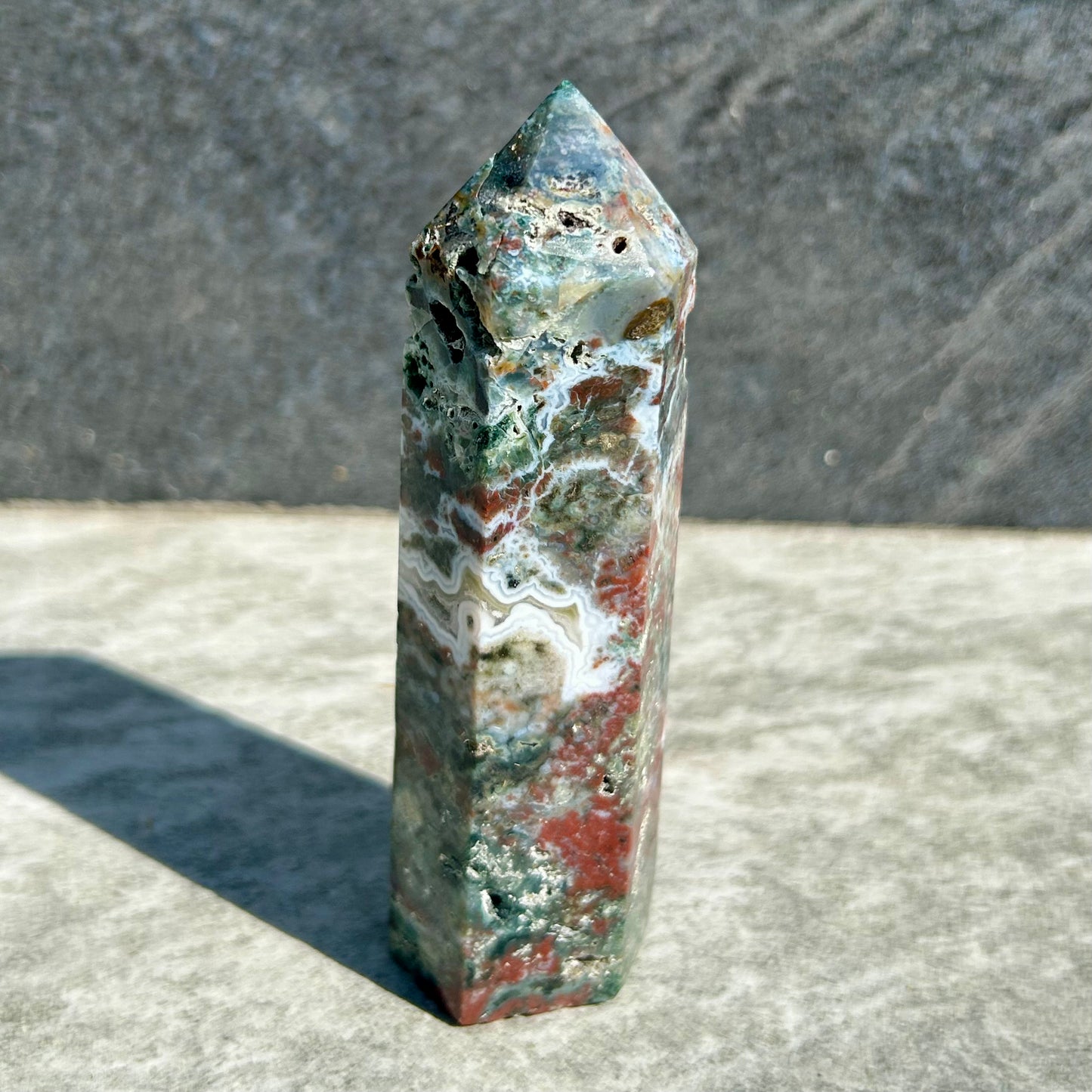 Moss, Ocean Jasper & Carnelian Tower