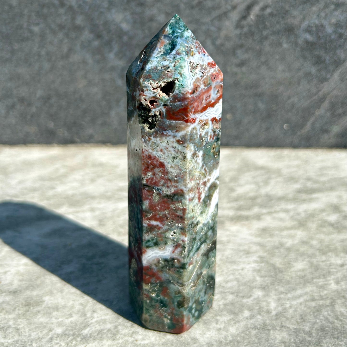 Moss, Ocean Jasper & Carnelian Tower