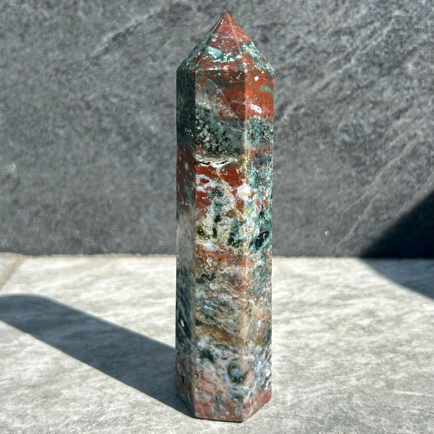 Moss, Ocean Jasper & Carnelian Tower
