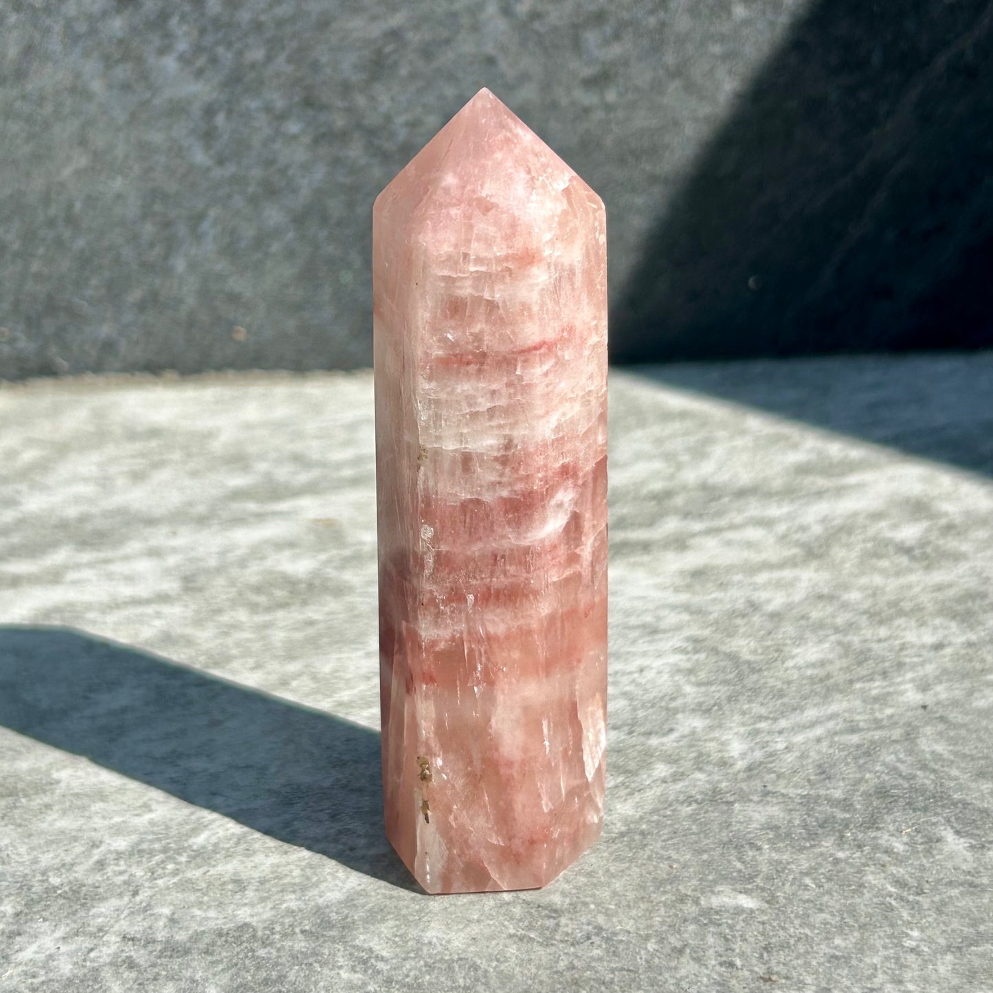 Rose Calcite Tower