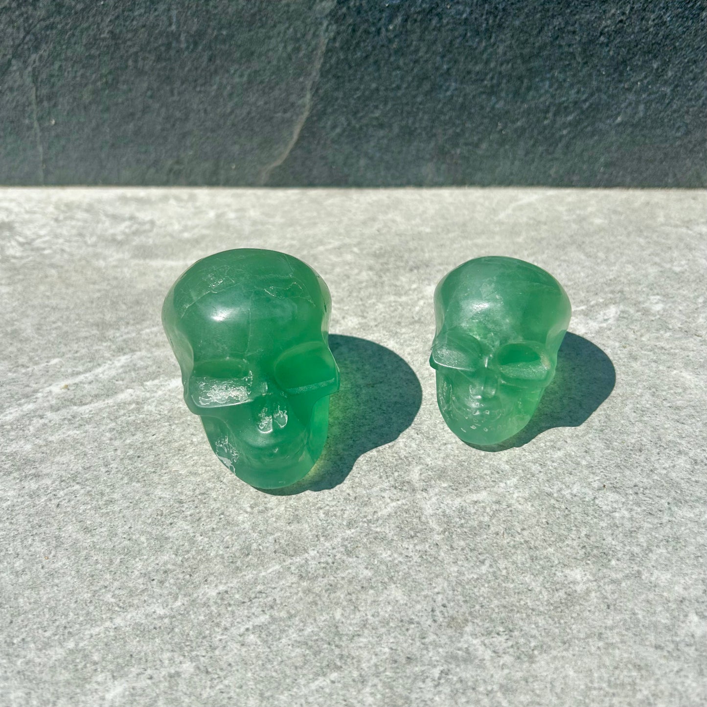 Green Fluorite Skulls