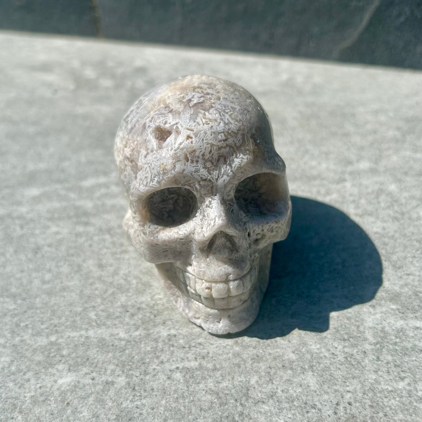 Pink Amethyst Skull Carving