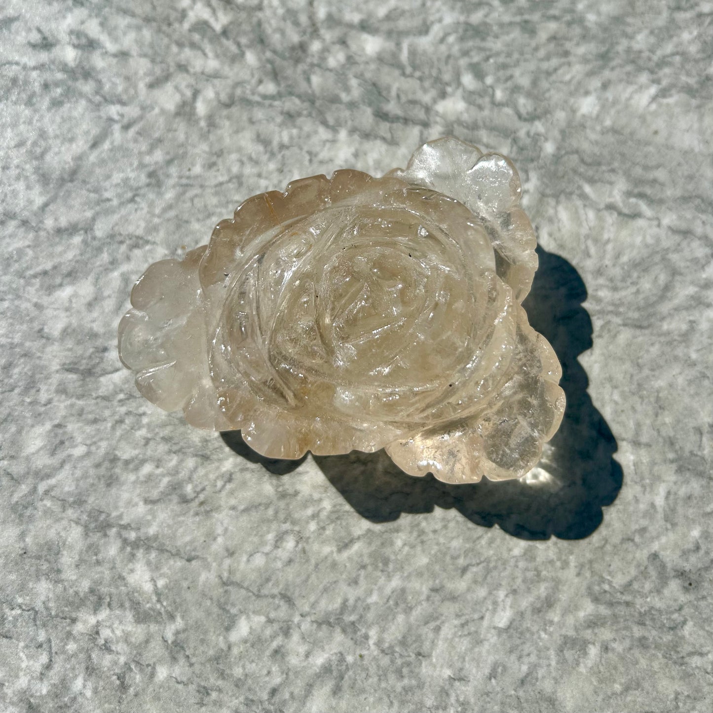 Smokey Quartz Flower Carving