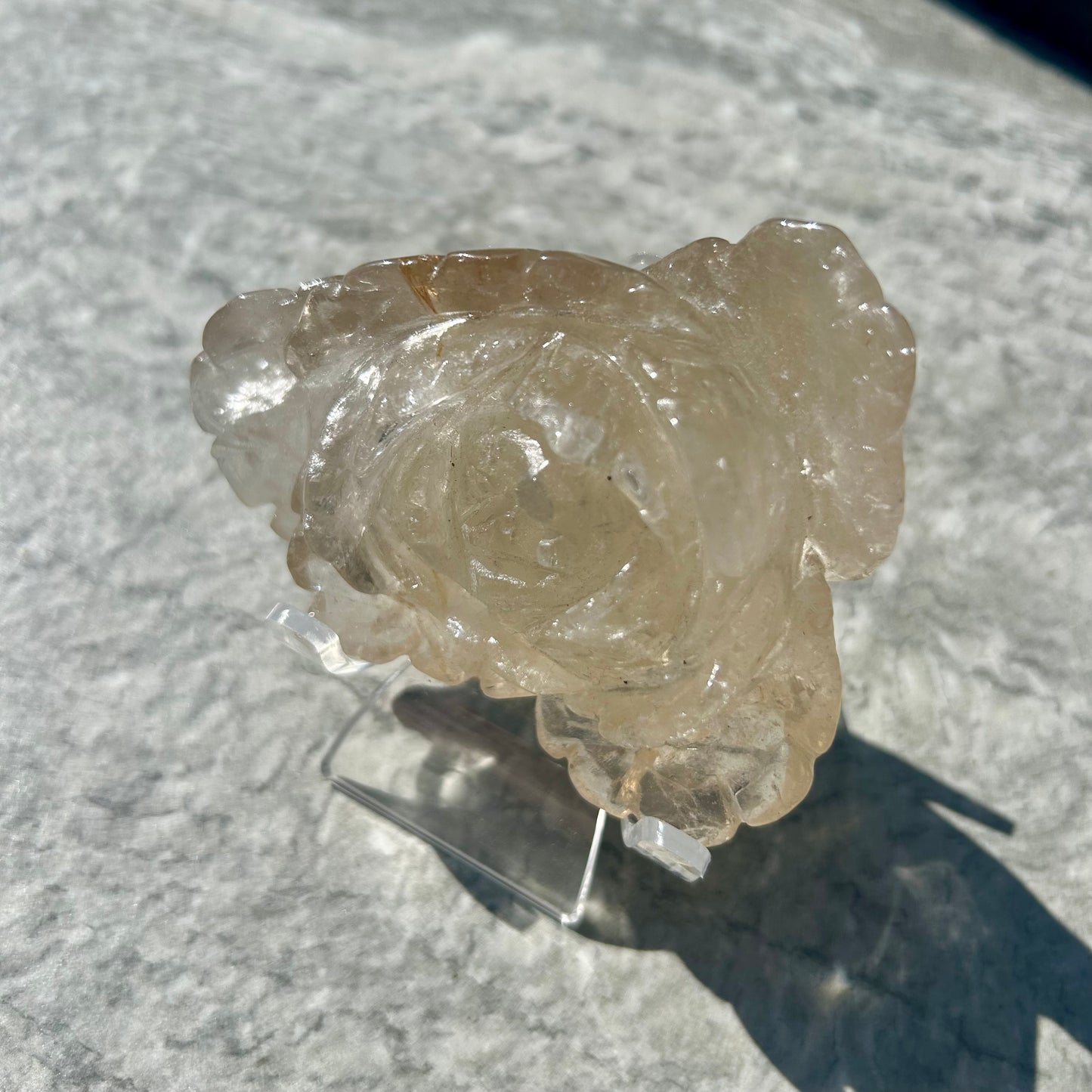 Smokey Quartz Flower Carving