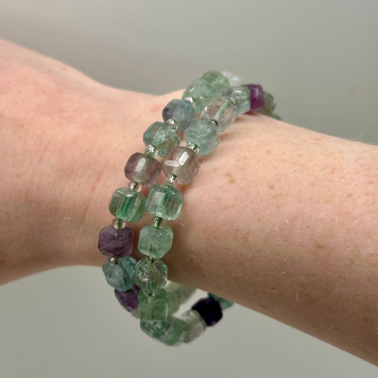 Fluorite Cubed Bracelets