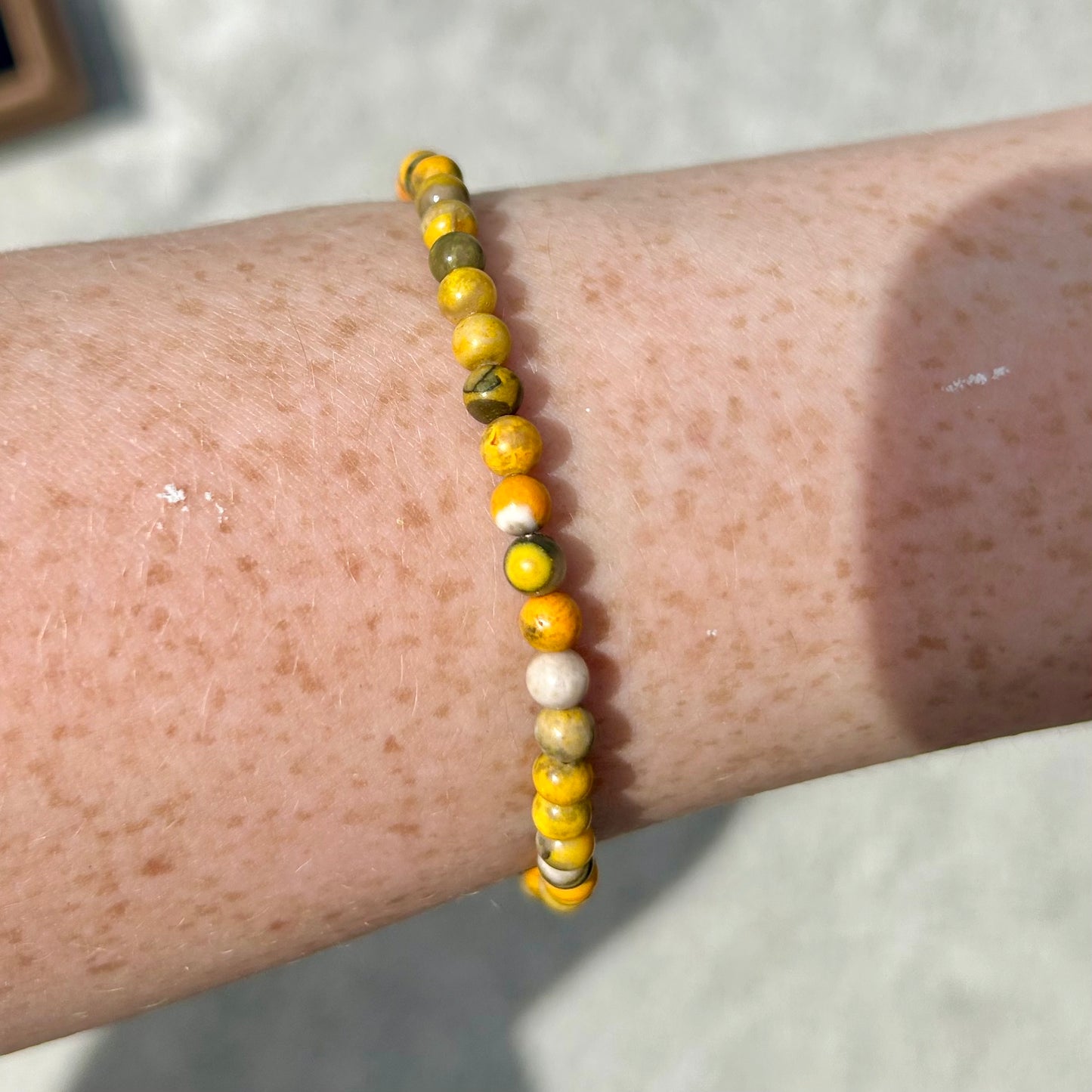 High Grade Bumble Bee Jasper Bracelet 4mm