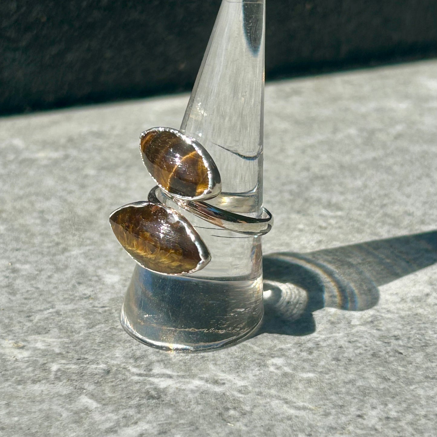 Tigers Eye Adjustable 925 Ring