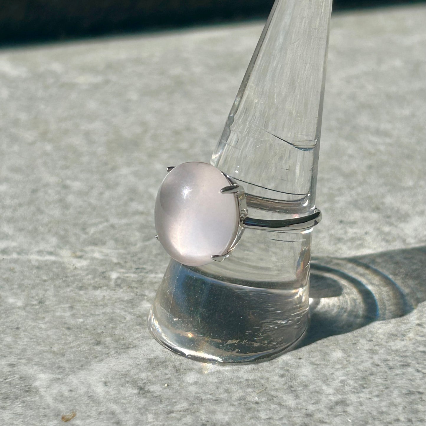 Rose Quartz Adjustable 925 Ring