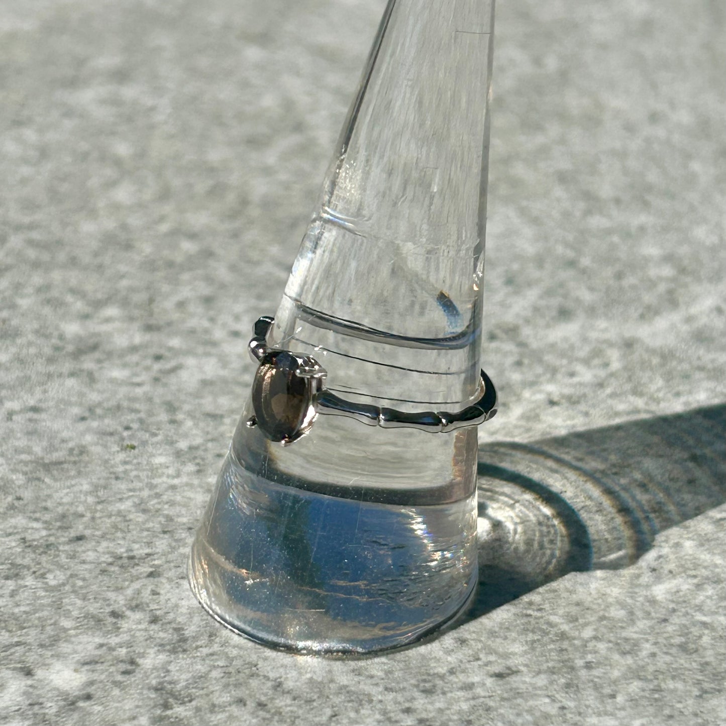 Smokey Quartz Adjustable 925 Ring