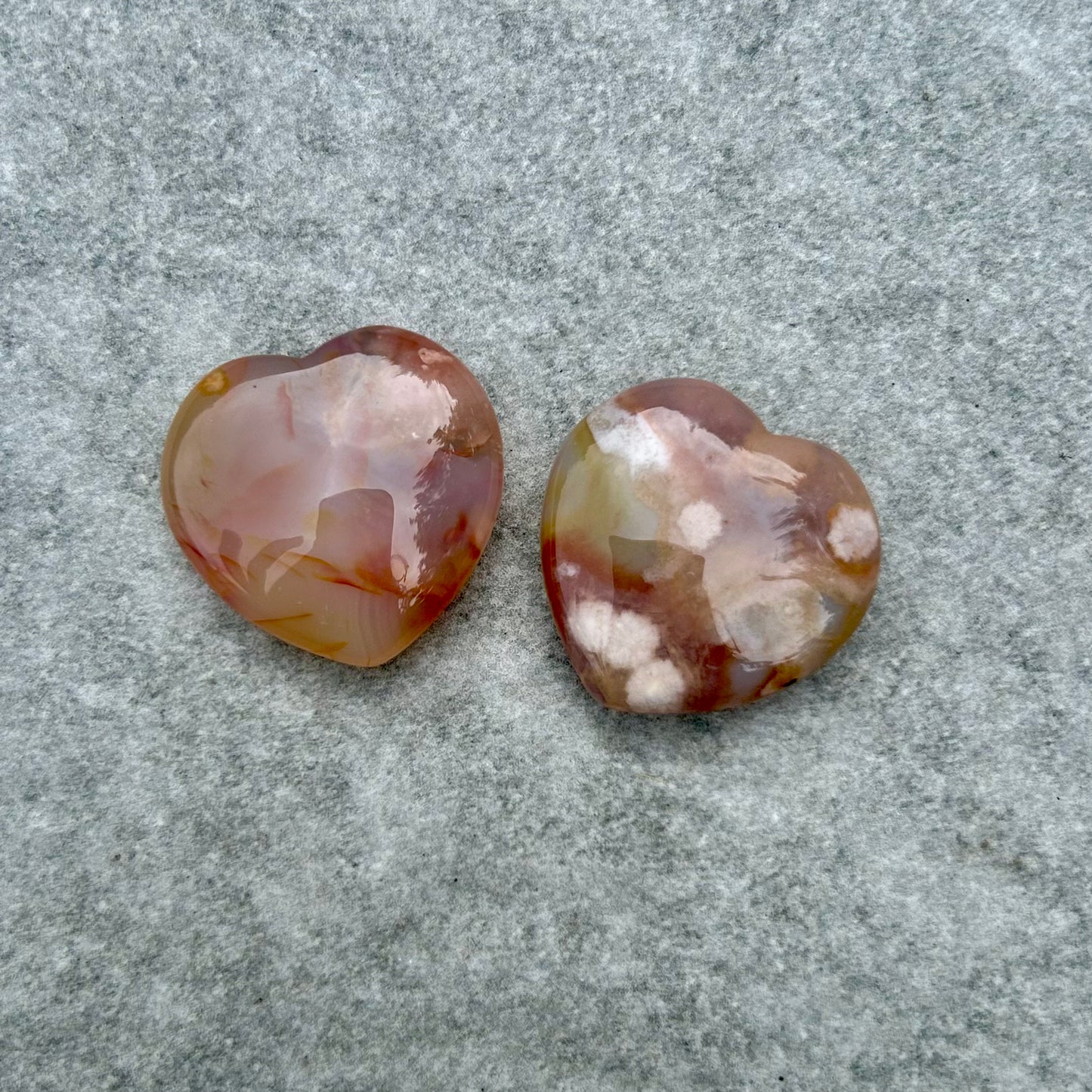 Flower Agate Hearts