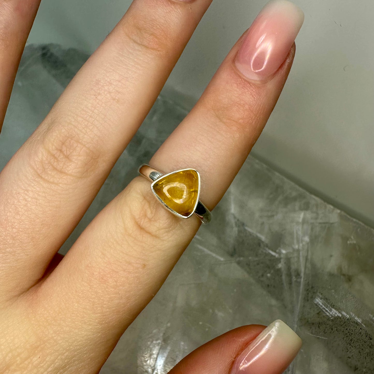 Citrine 925 Ring (16) (Size N)