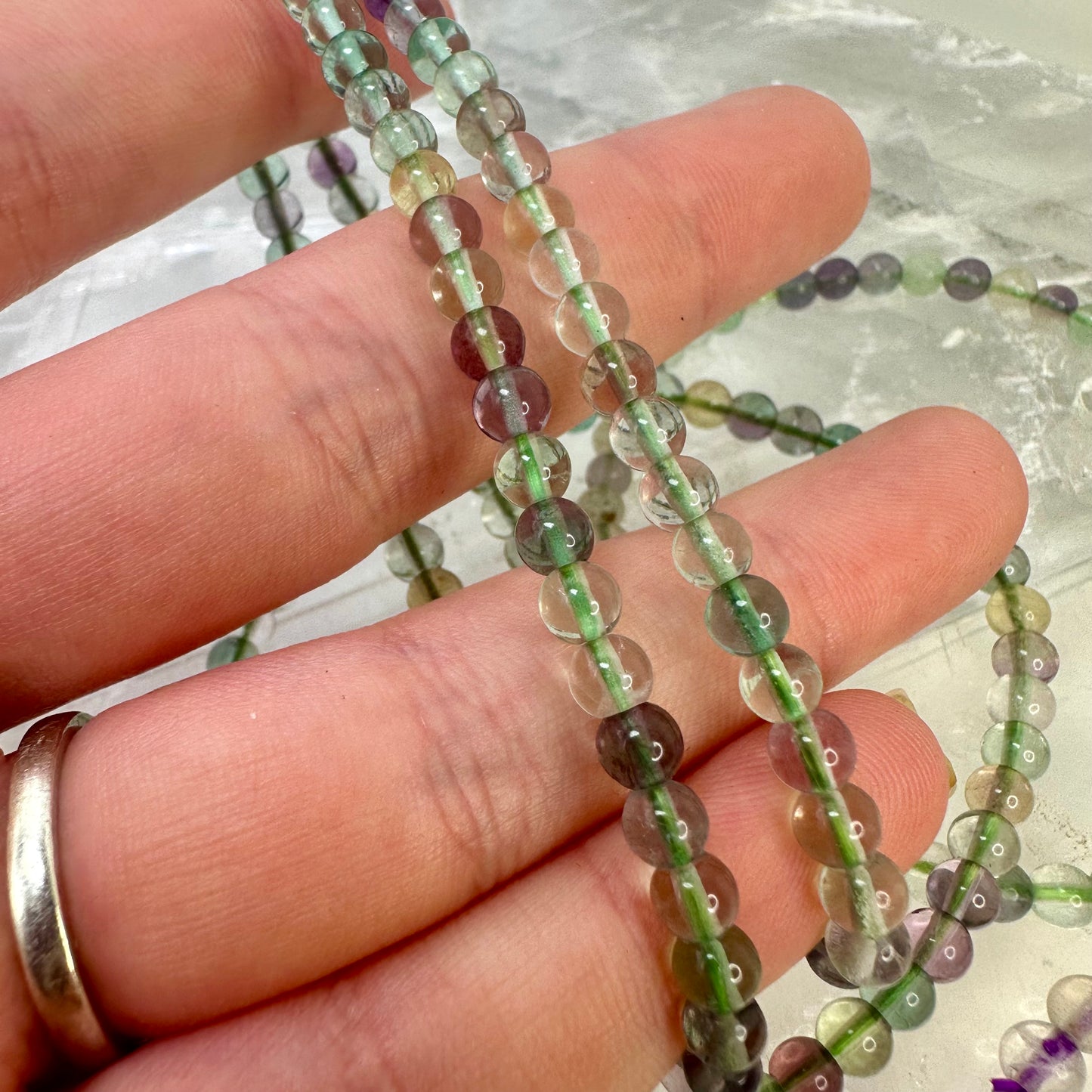 Rainbow Fluorite 4mm Bracelets