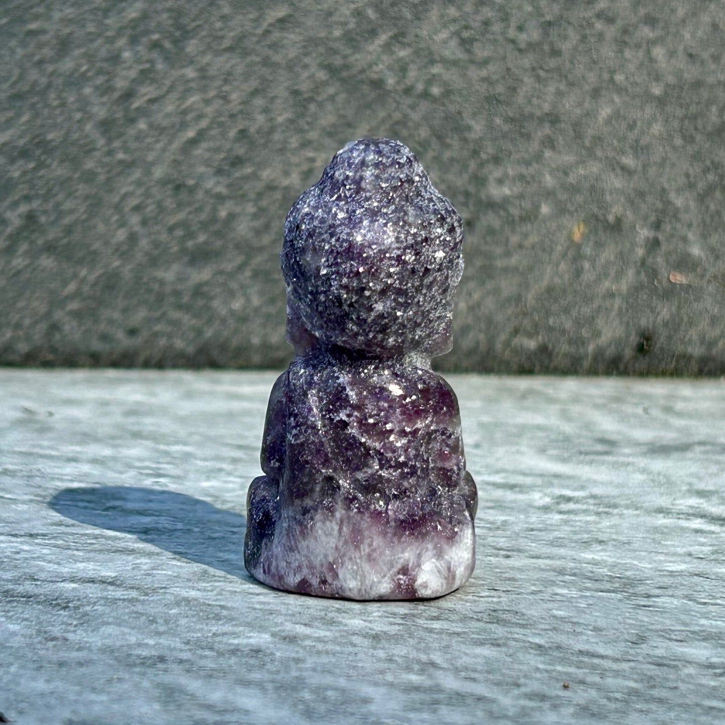 Lepidolite Buddha Carving