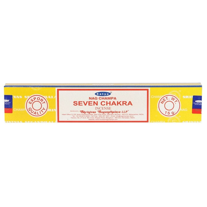 SEVEN CHAKRA INCENSE STICKS BY SATYA