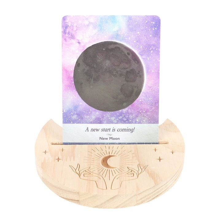 NATURAL MYSTICAL HANDS CRESCENT MOON TAROT CARD STAND