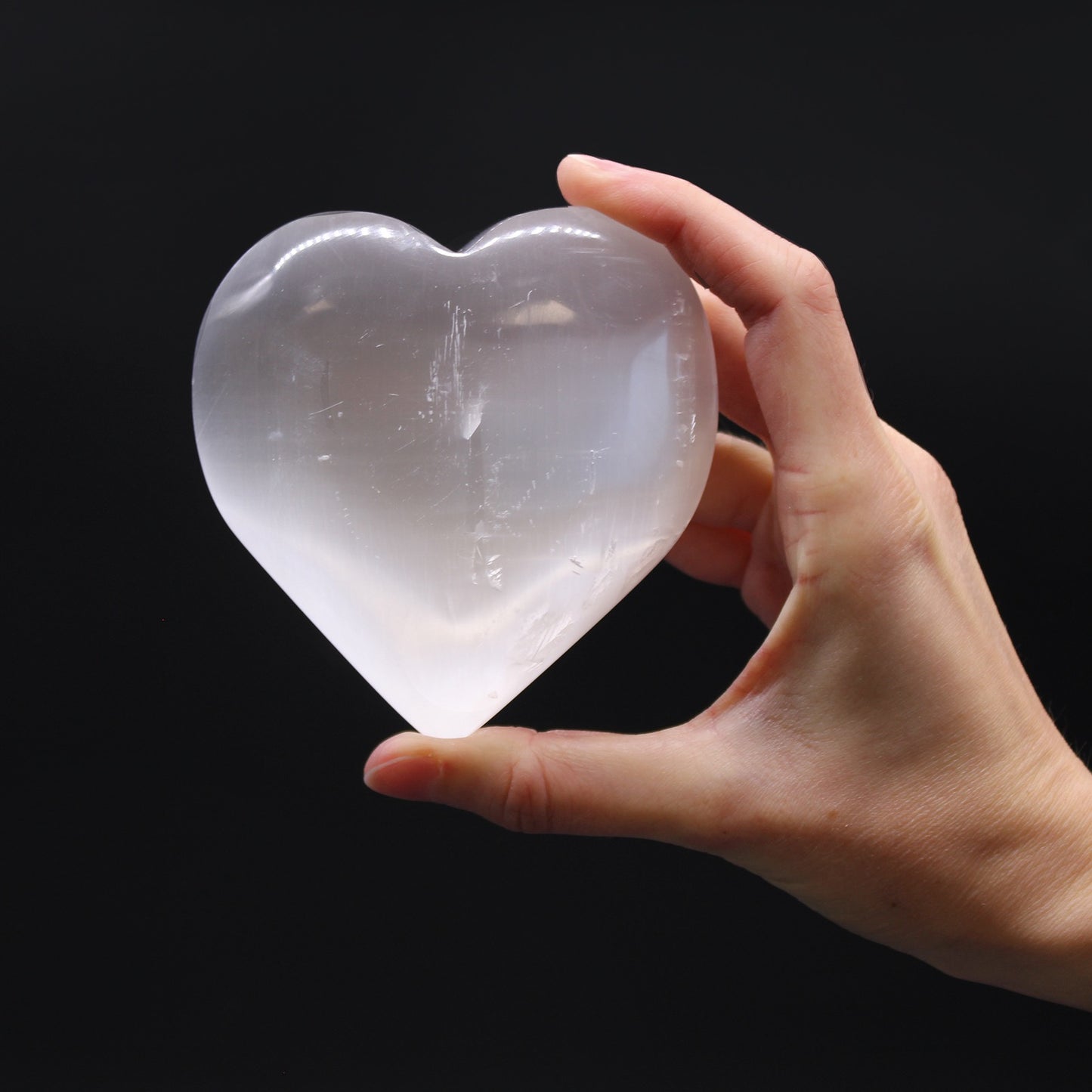 Selenite Puff Heart 10cm