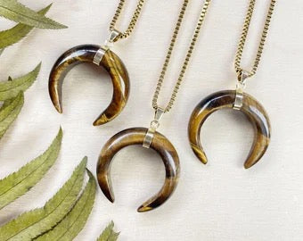 Tigers Eye Moon Pendant