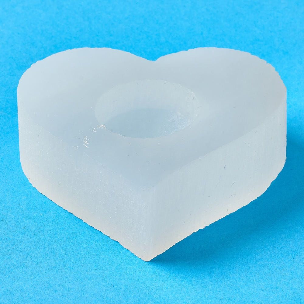 Selenite Heart Tea Light Holder