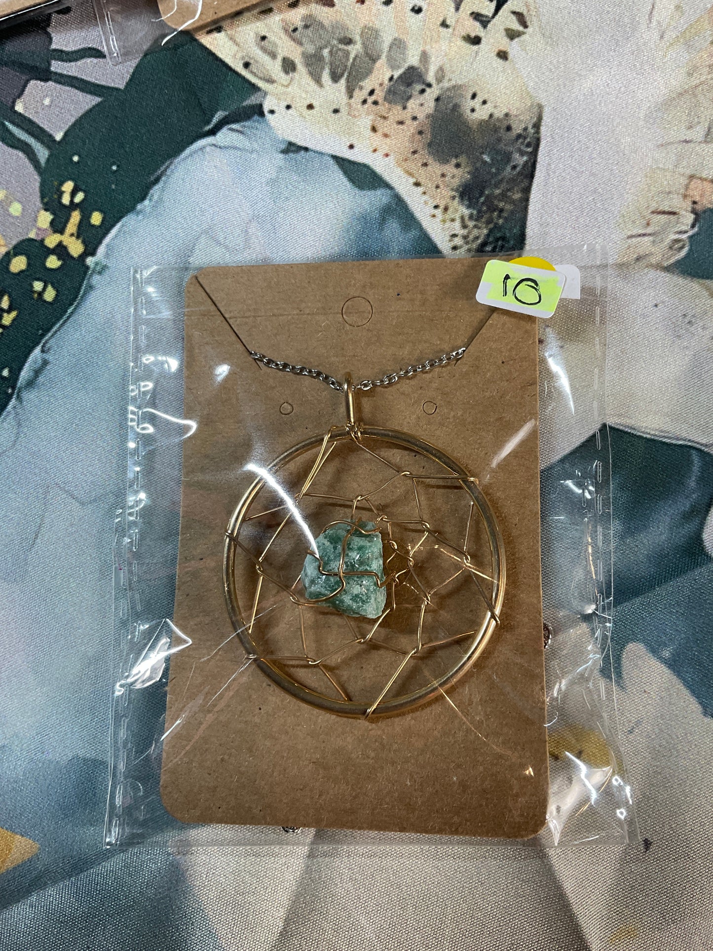 925 Dream Catcher Crystal Pendant Plated