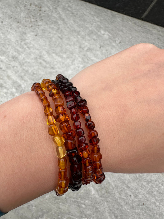 Mixed Amber Bracelet – A Harmony of Nature’s Warmth 4mm