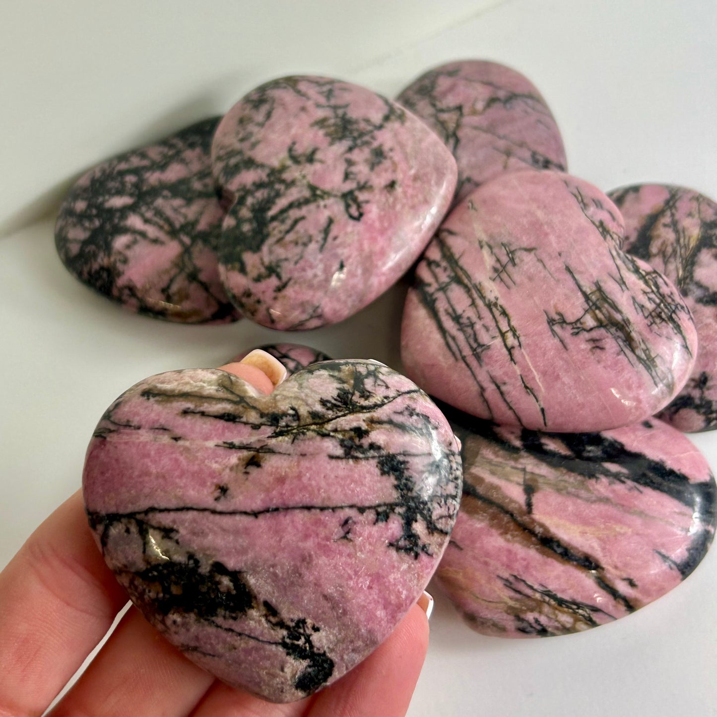 Rhodanite Hearts