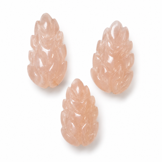 Peach Moonstone Mini Fox Carvings