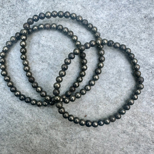 Pyrite 4mm Bracelet