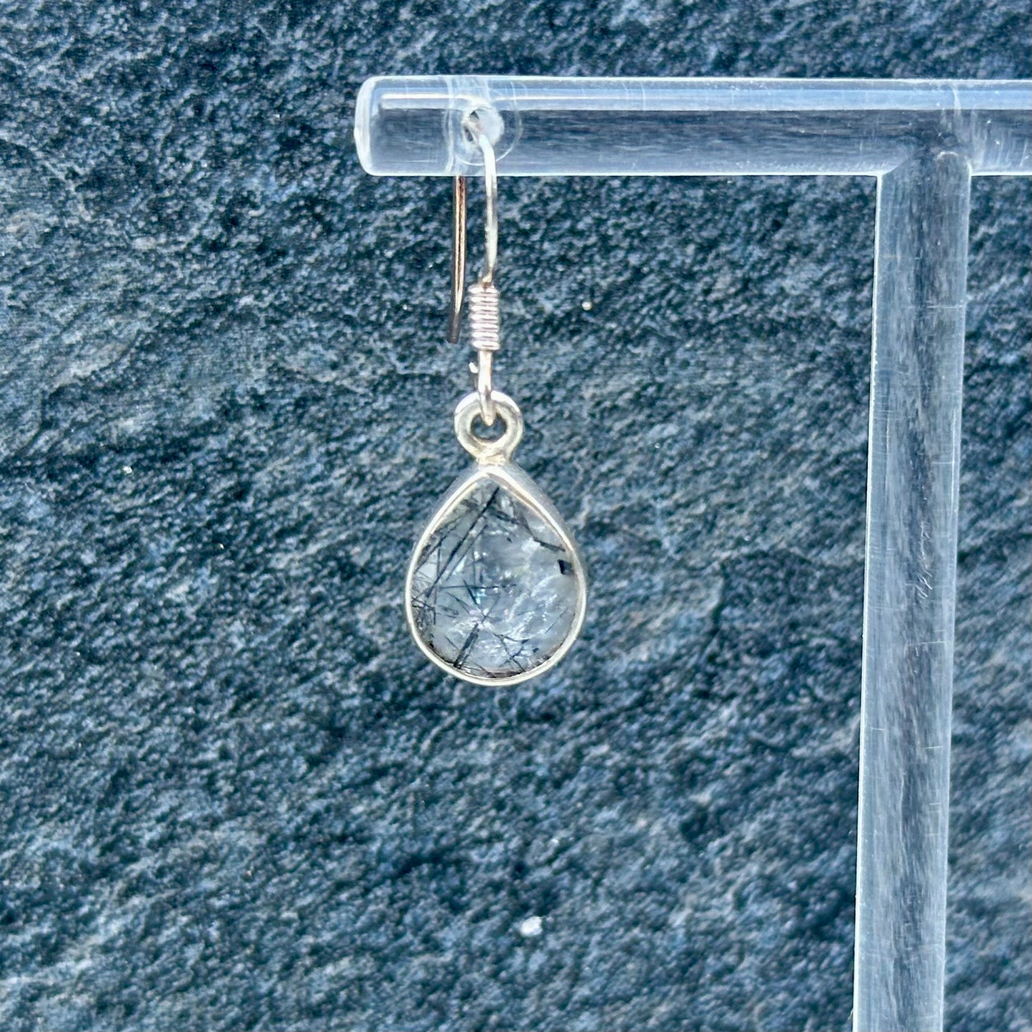 Tourmalated Quartz Teardrop 925 Earrings Style 2