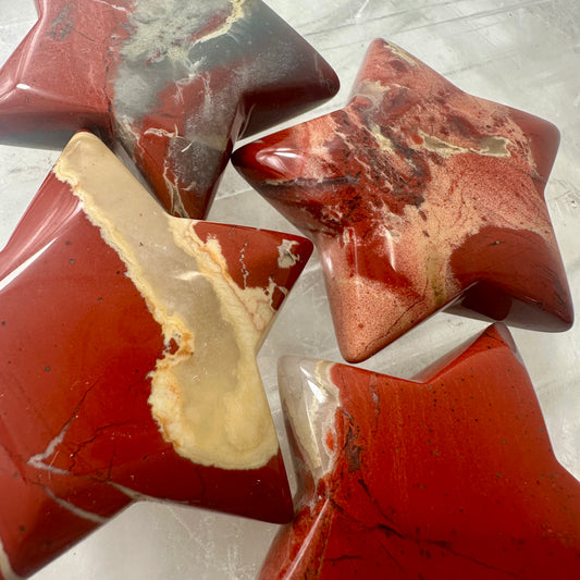 Red Jasper Star Carvings
