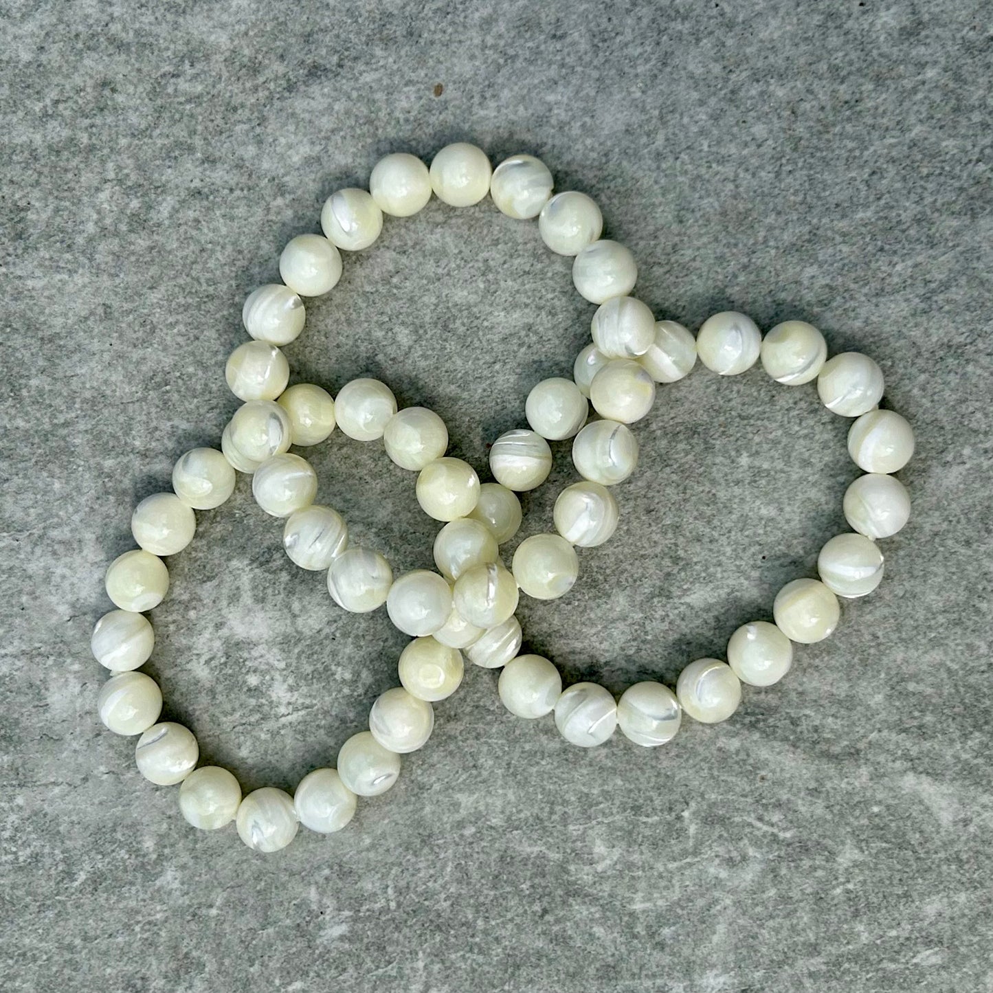 White Shell Bracelets 10mm