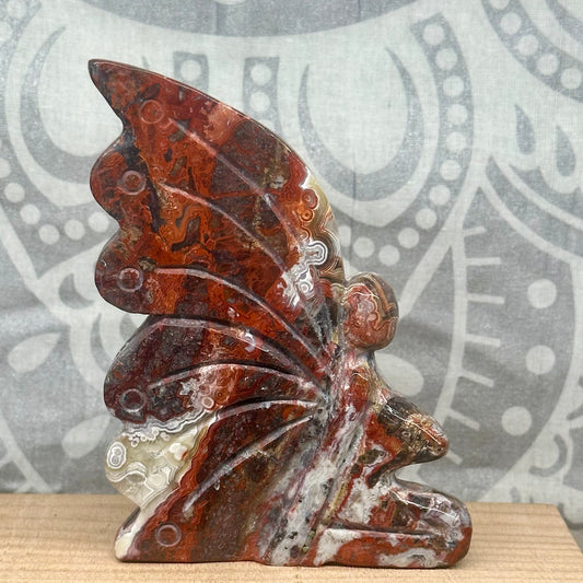 Mexican Agate Fairy Carving