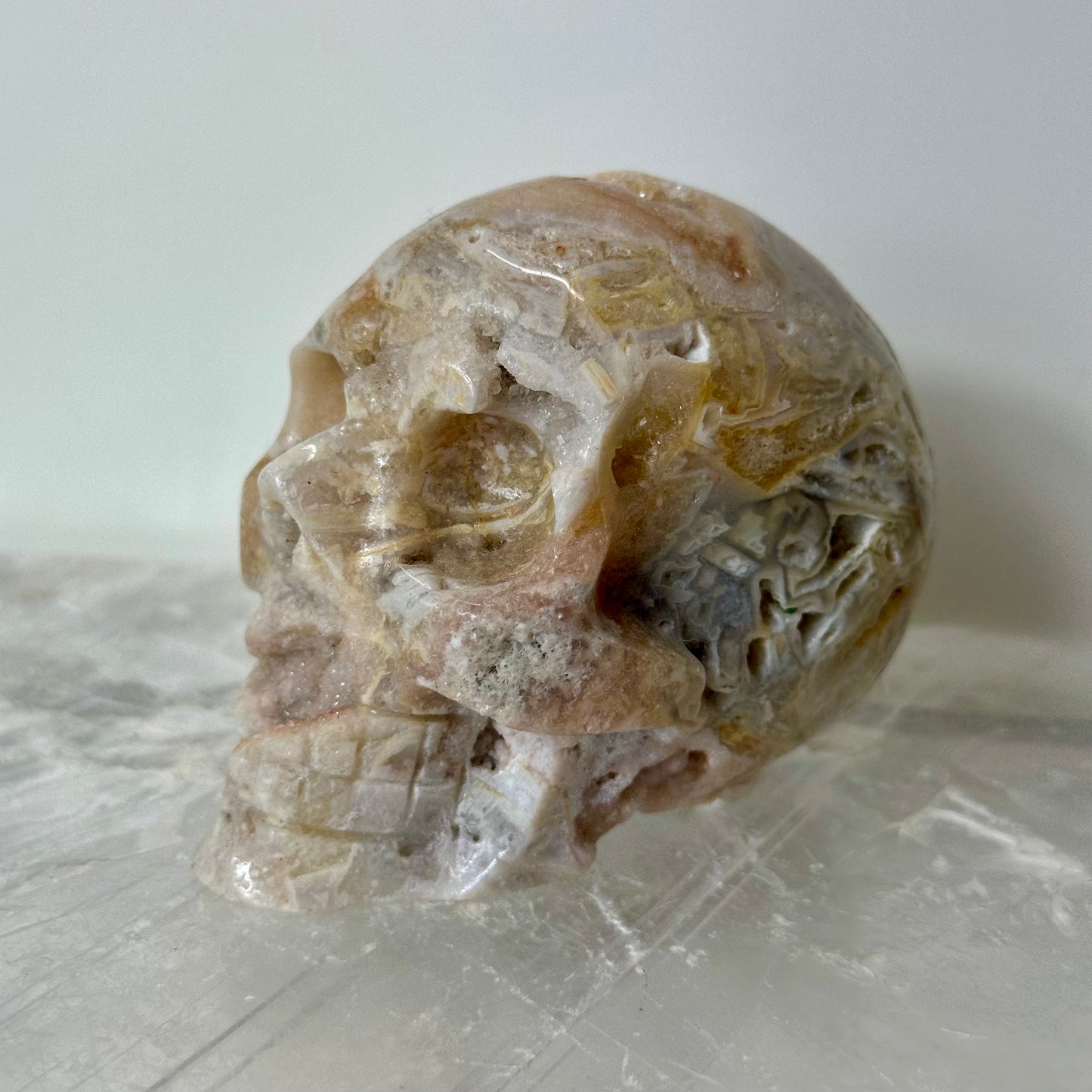 Flower Agate Skull