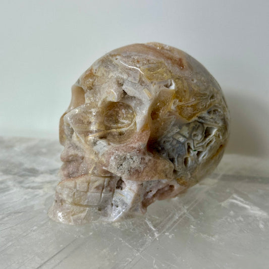 Flower Agate Skull