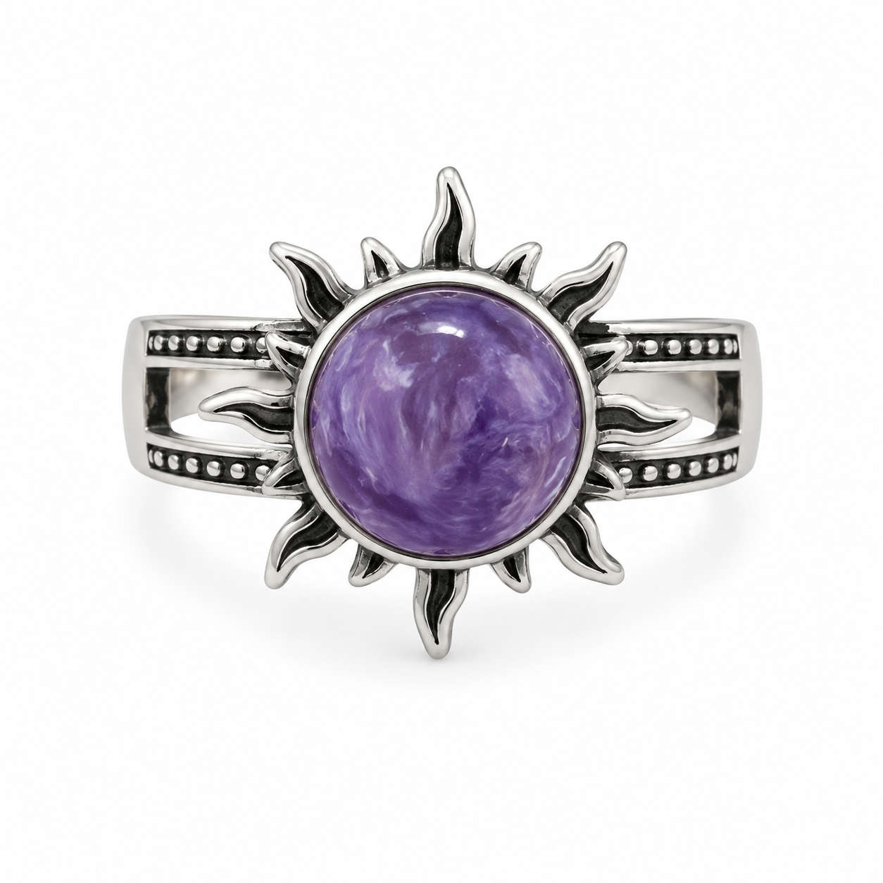 Charoite Adjustable 925 Rings