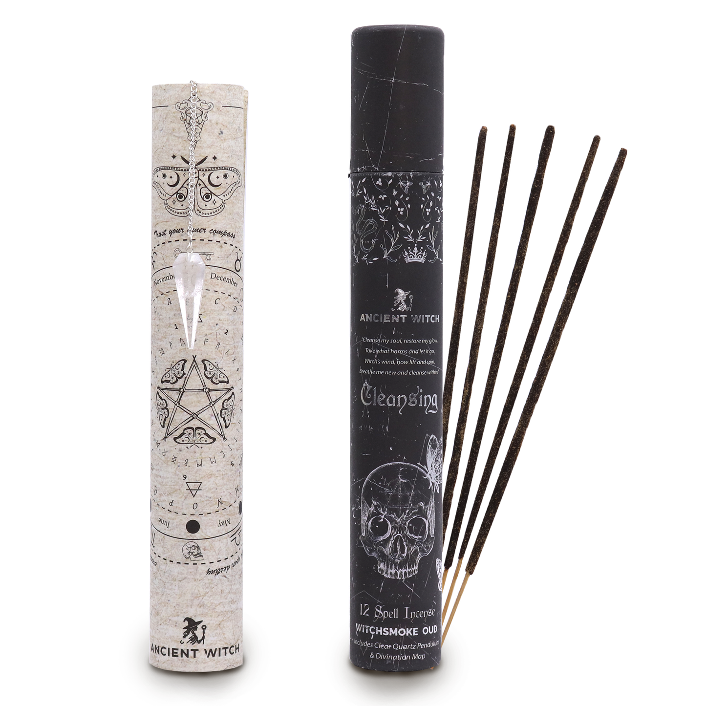 Cleansing Incense Sticks With Clear Quartz Pendulum