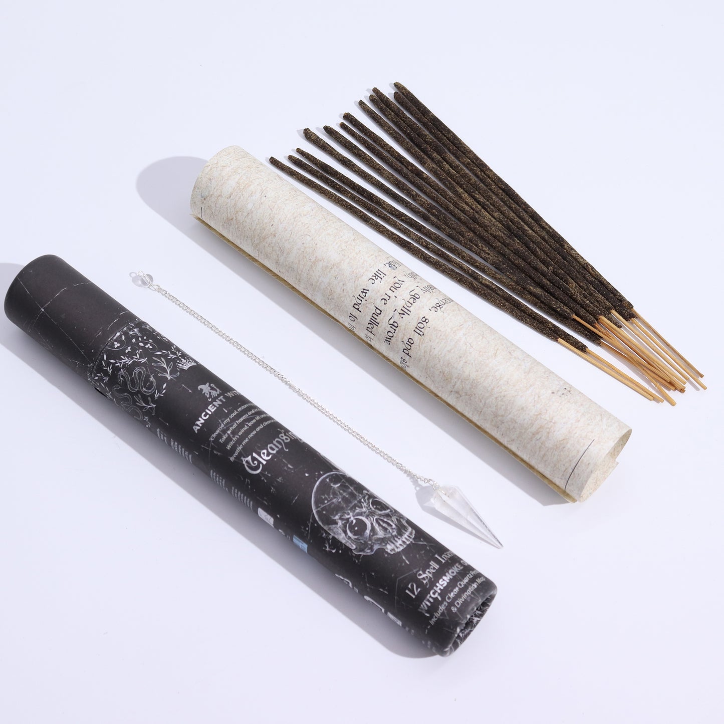 Cleansing Incense Sticks With Clear Quartz Pendulum
