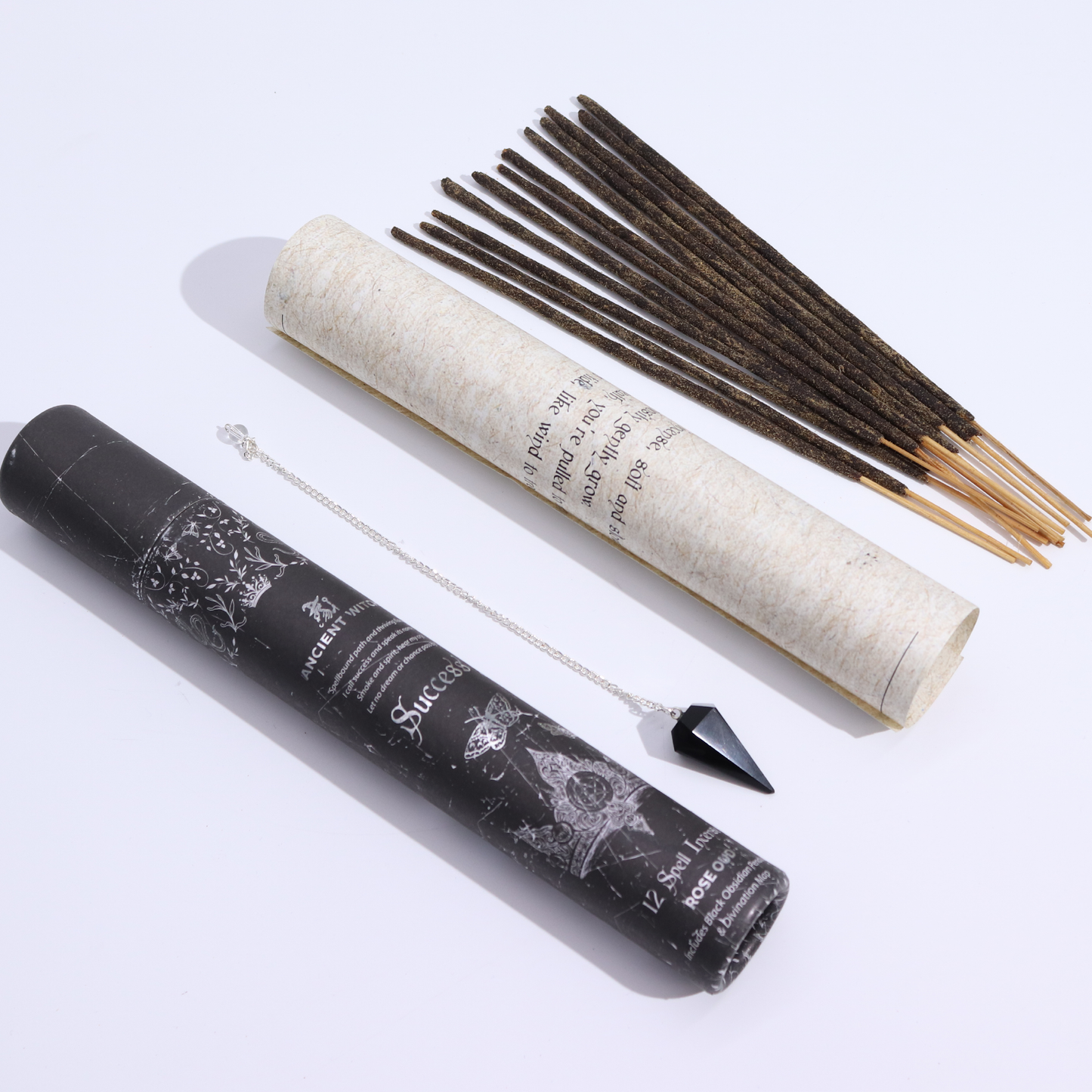 Success Incense Sticks With Black Obsidian Pendulum