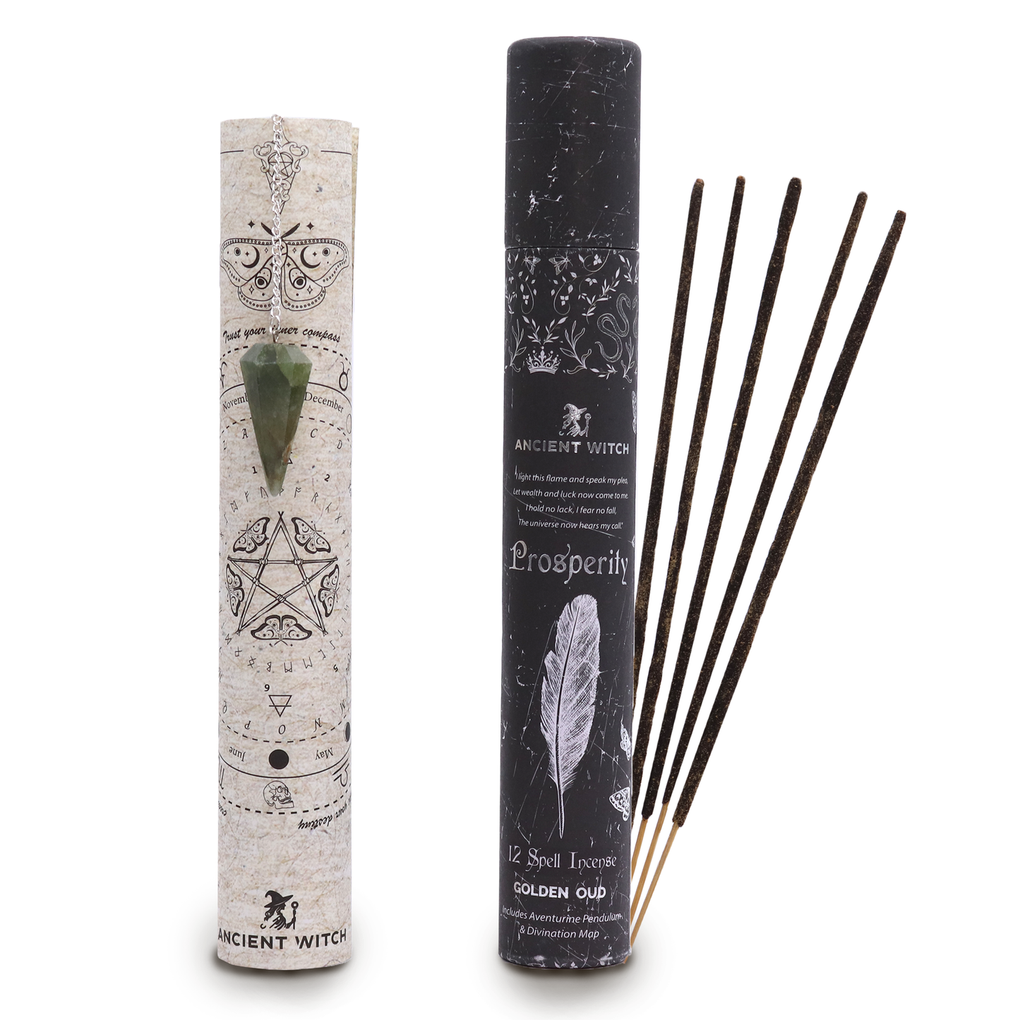 Prosperity Incense Sticks With Aventurine Pendulum