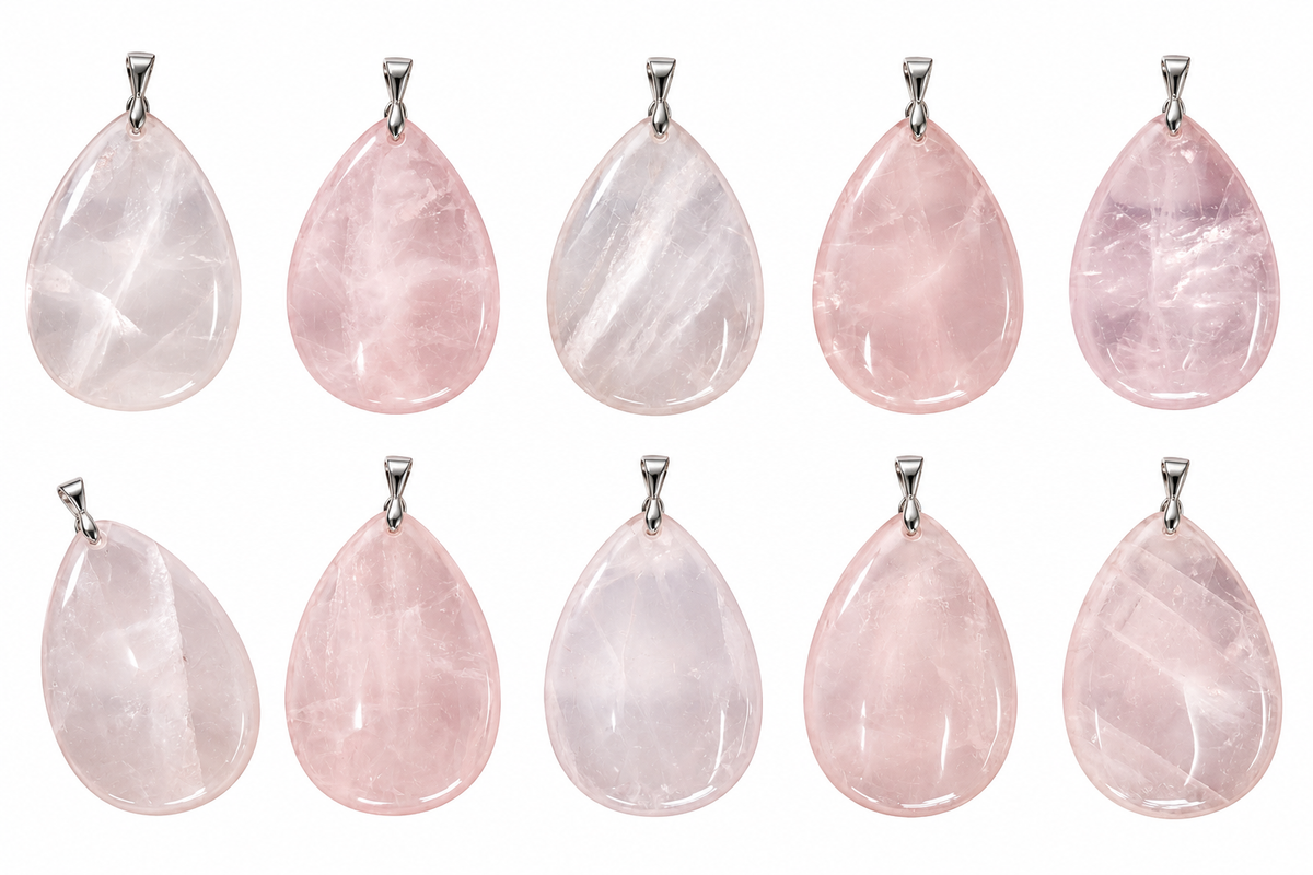 Rose Quartz Tea Drop Pendent