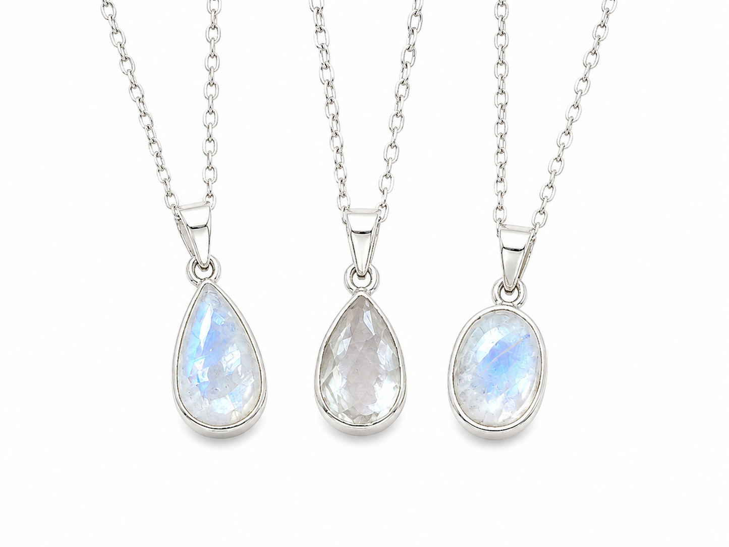 Moonstone 925 Sterling Silver Necklaces