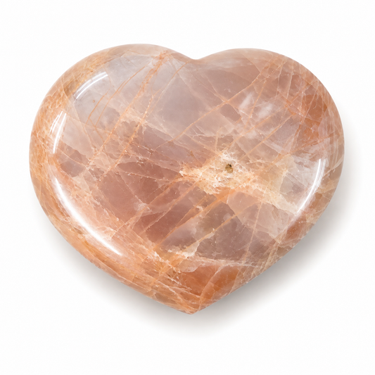 Large Peach Moonstone Hearts
