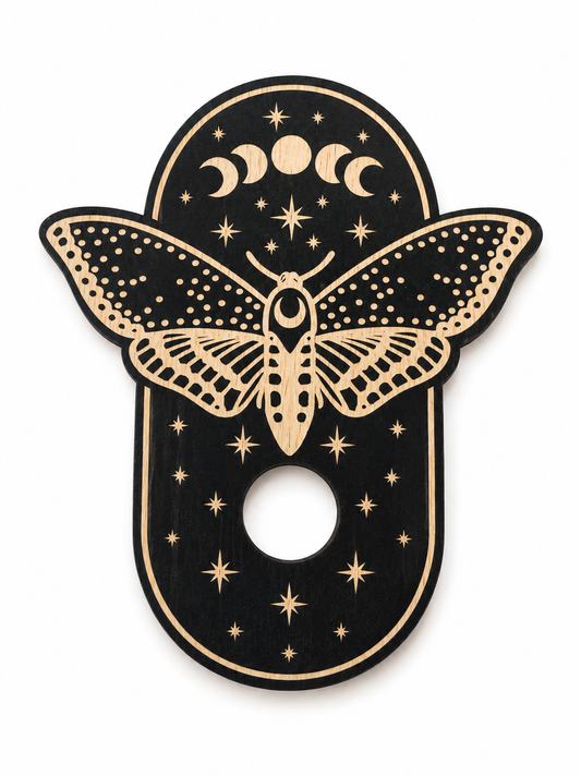 Wooden Butterfly &amp; Moon Sphere Stand
