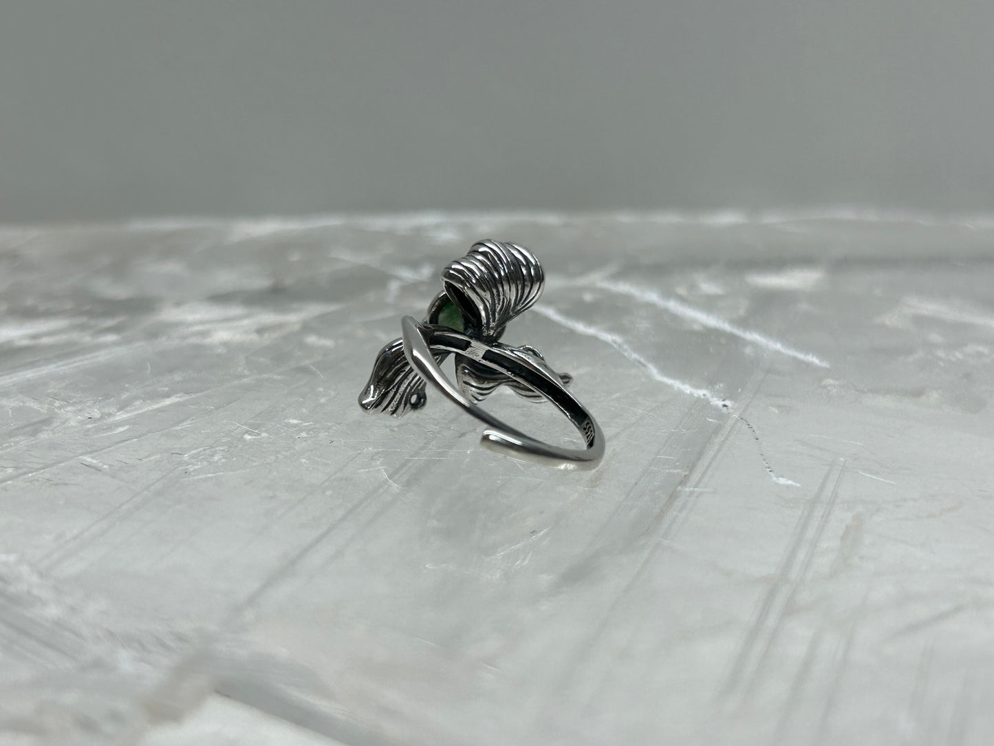 Moss Agate Adjustable Ring